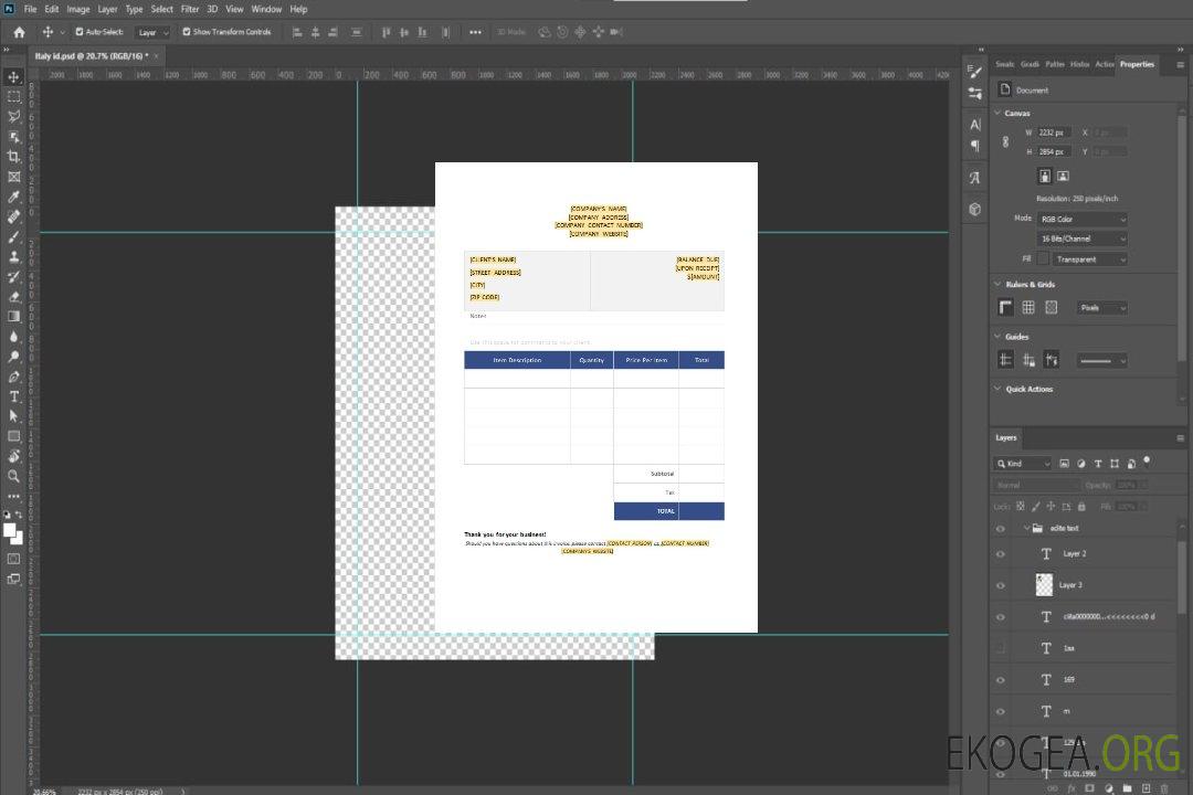 Modèle de facture vierge gratuit template